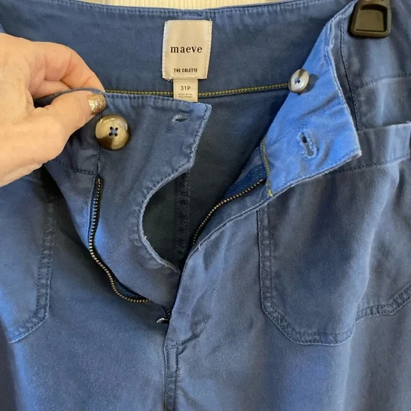 Anthropologie Maeve Blue Sea The Colette Crop Wide Leg Pant High Rise WMSZ 31 P - Picture 8 of 15